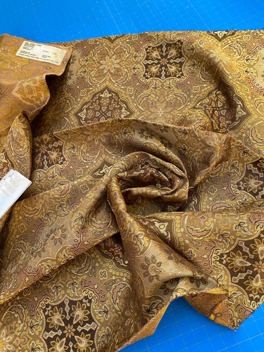 57 Berkbox72 Scalamandre Square Silk Old World Weavers Shantay Bullion Brown Medallion MSRP $300+/y