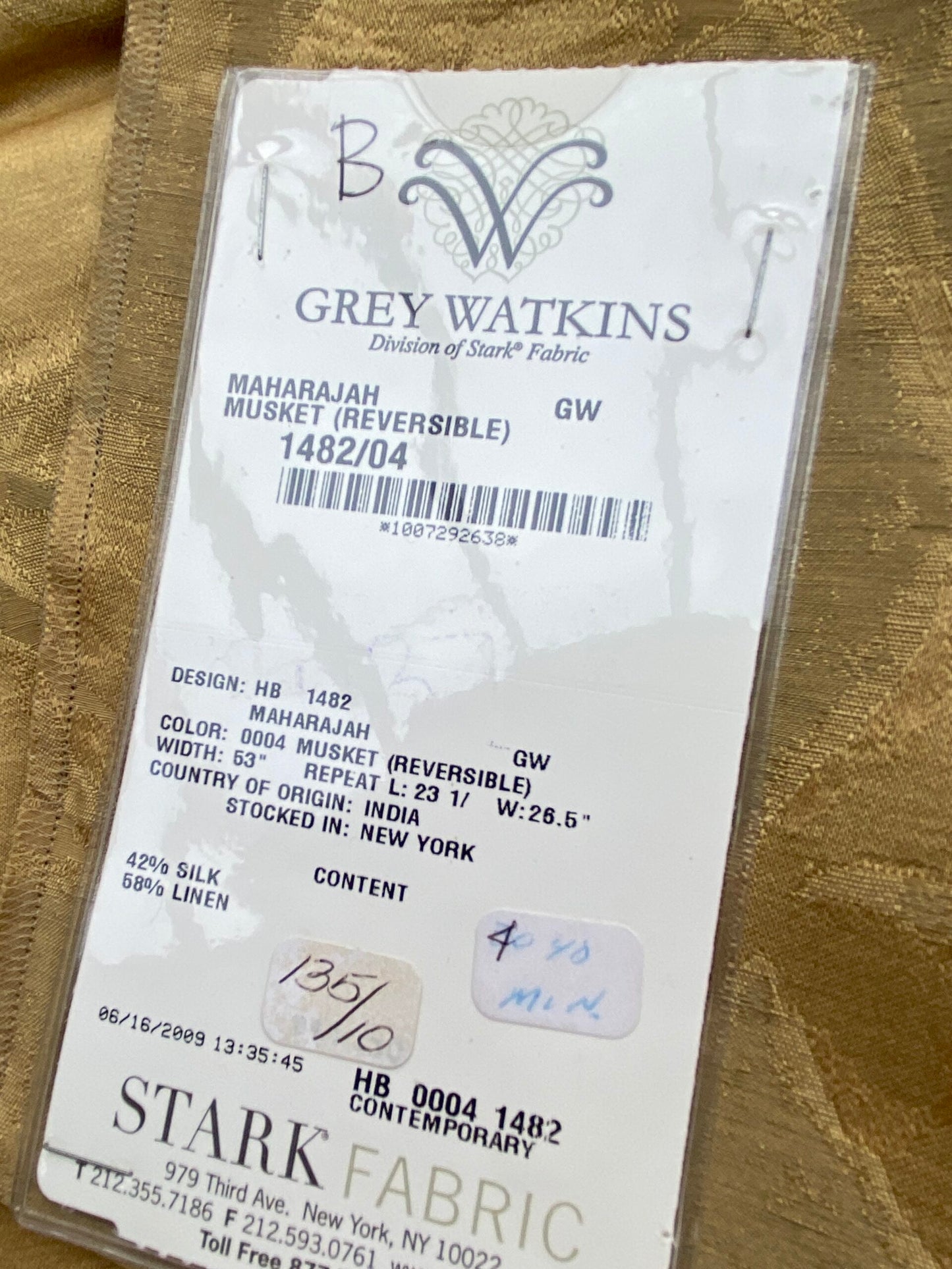 9 Berkbox71 Scalamandre Square Silk Grey Watkins Maharajah Musket Reversible Brown Damask Tree Foliage MSRP USD348/y Piece B