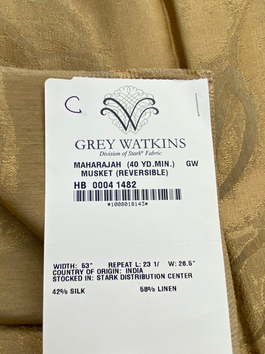 10 Berkbox71 Scalamandre Square Silk Grey Watkins Maharajah Musket Reversible Brown Damask Tree Foliage MSRP USD348/y Piece C