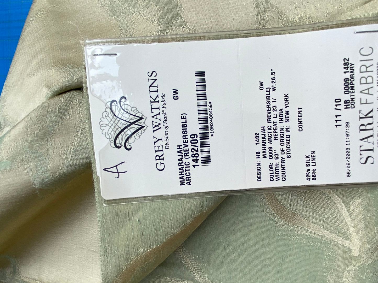 13 Berkbox71 Scalamandre Square Silk Grey Watkins Maharajah Arctic Reversible Green Cream Damask Tree Foliage MSRP USD348/y