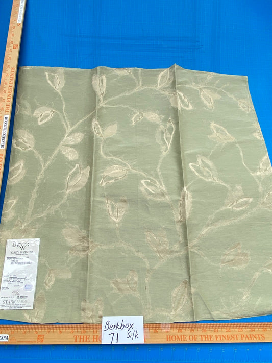16 Berkbox71 Scalamandre Square Silk Grey Watkins Maharajah Arctic Reversible Green Cream Damask Tree Foliage MSRP USD348/y