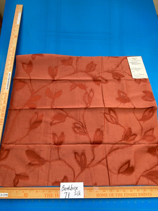 20 Berkbox71 Scalamandre Square Silk Grey Watkins Maharajah Paprika Reversible Red Tree Foliage MSRP USD348/y