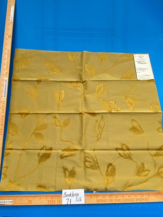 26 Berkbox71 Scalamandre Square Silk Grey Watkins Maharajah Antique Gold Reversible Gold Tree Foliage MSRP USD348/y