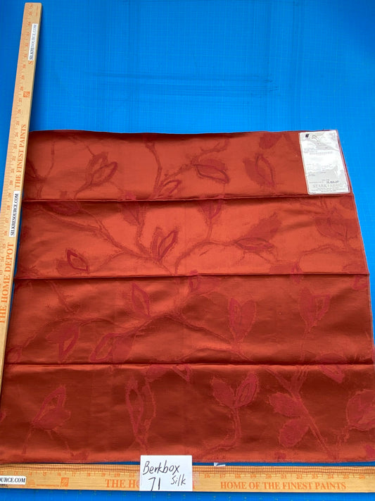 28 Berkbox71 Scalamandre Square Silk Grey Watkins Raisin Reversible Red Contemporary Tree Foliage MSRP USD348/y