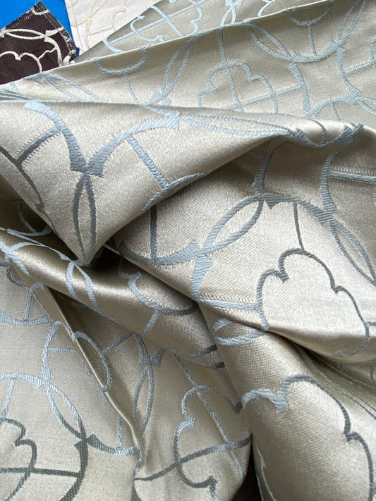 36 Berkbox71 Scalamandre Square Silk Old World Weavers Motif Blue Mist Silk Plain Medallion Geometric Graphic MSRP USD 304/y