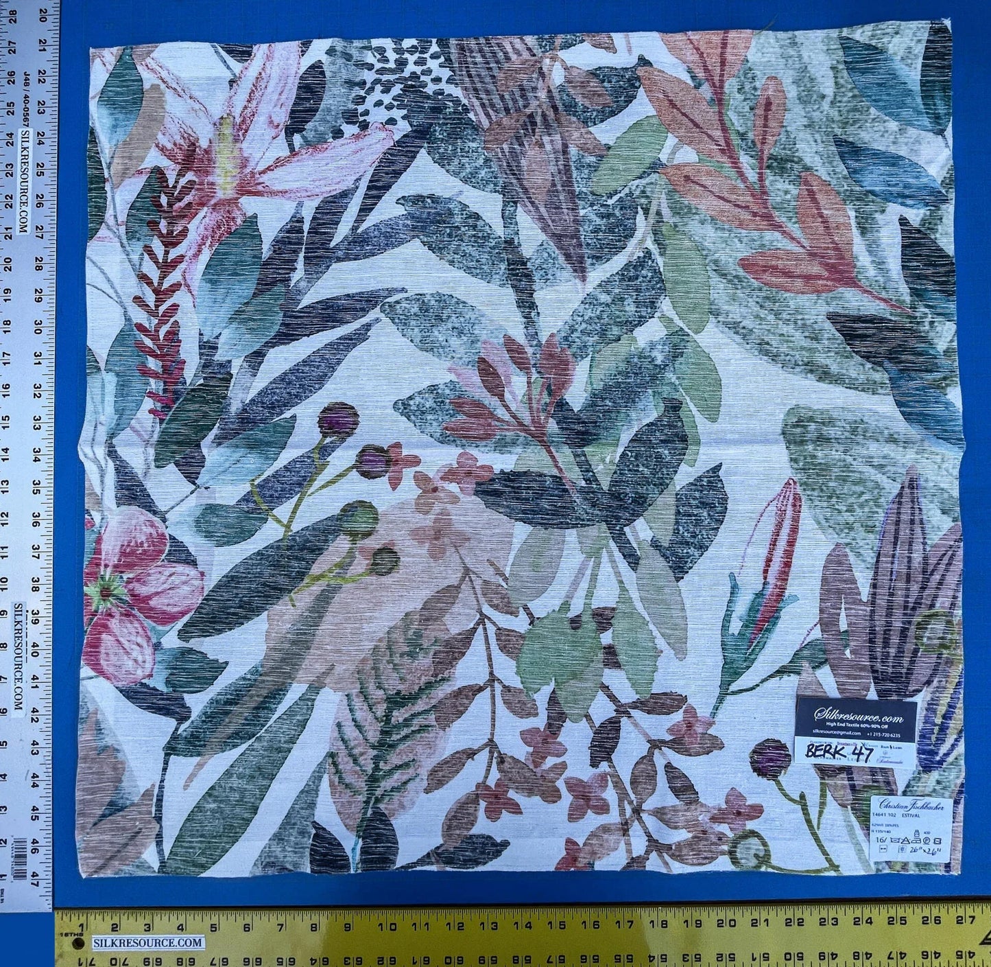 29 Berkbox47 26″x 26″ Square Scalamandre Christian Fischbacher ESTIVAL Botanical