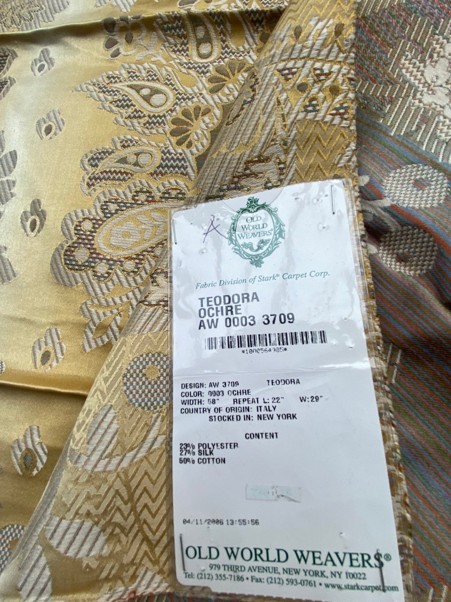 74 Berkbox71 Scalamandre Square Silk by Old World Weavers Teodora Ochre Gold Silk Damask Renaissance ArtichokeTraditional Damask MSRP USD 338/Y