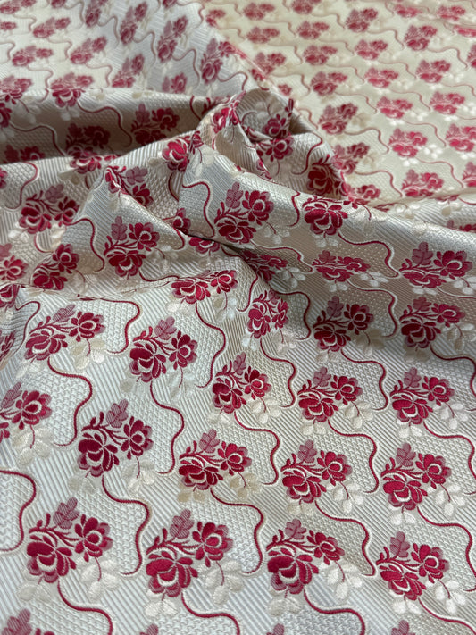 Scalamandre Tassinari and Chatel Carmontel Rouge Red Silver 18th Century French Court - MSRP USD1898/y