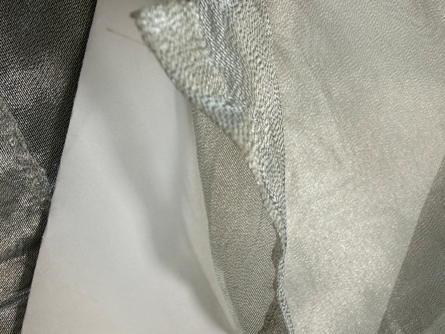 Scalamandre Adrien Argent Gray Sheer Solid 100% Polyester -2.4 yards -MSRP USD400/y