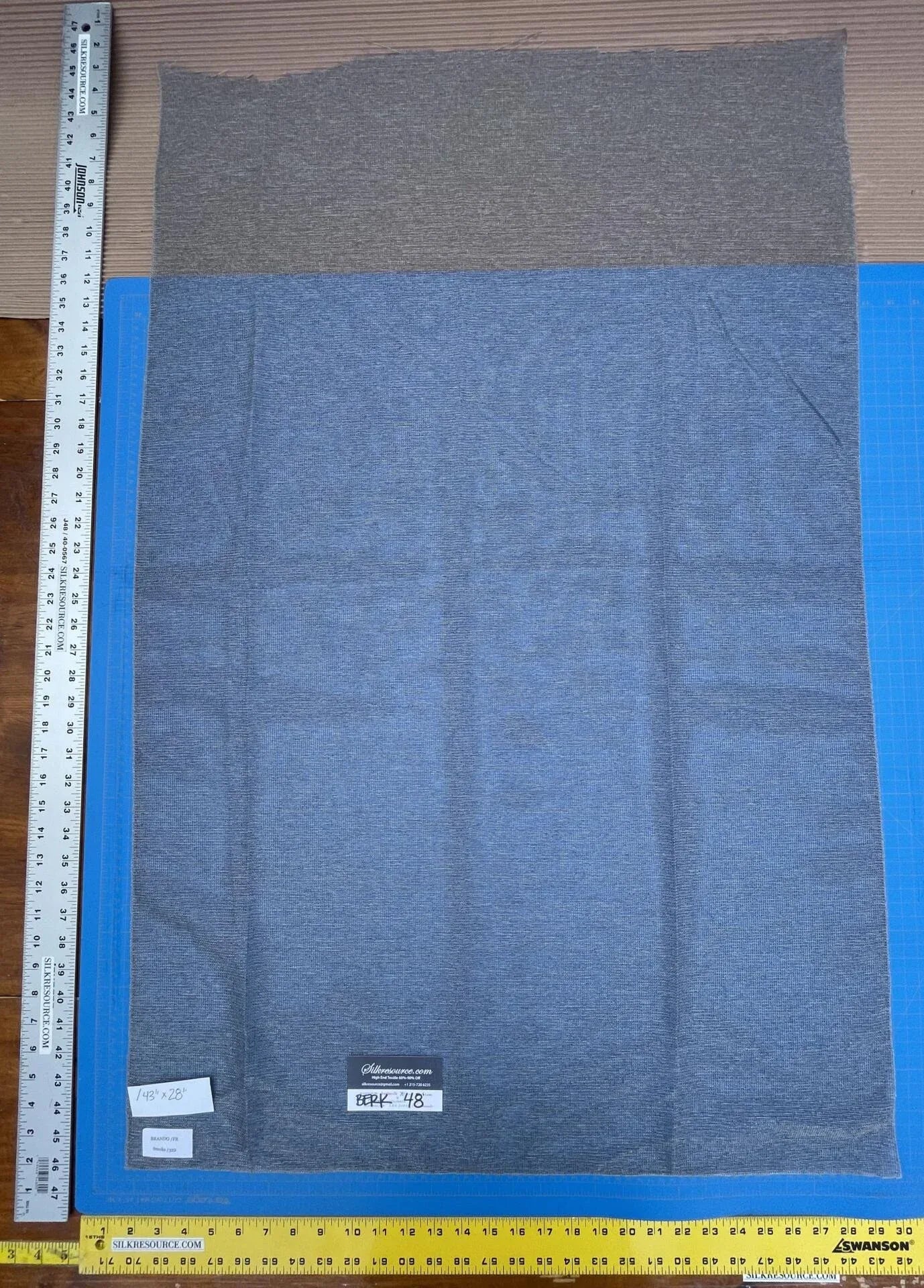 2 Berkbox48 43″x 28″ Scalamandre Brando Smoke Gray Sheer Solid Texture