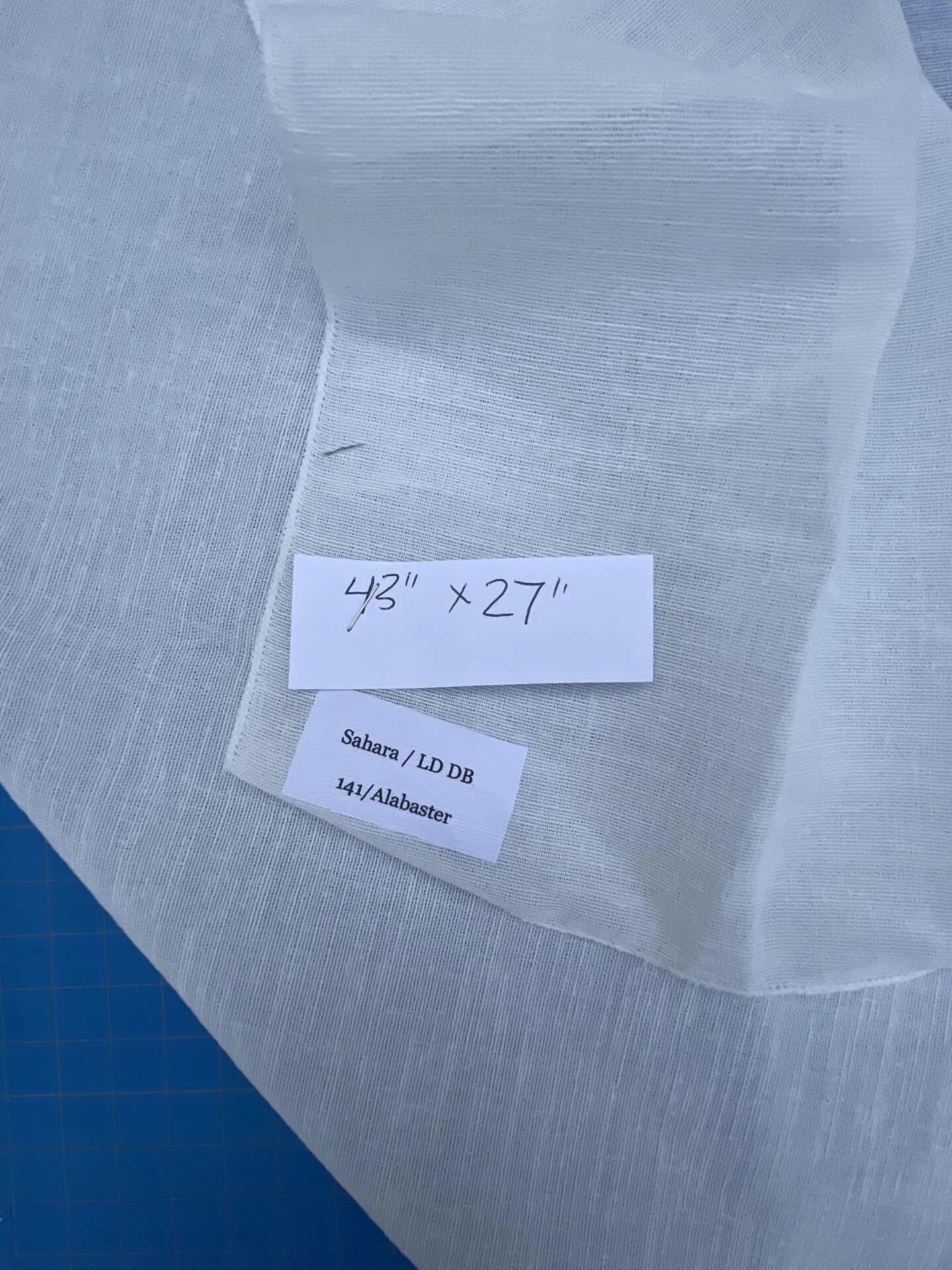 3 Berkbox48 43″x 27″ Scalamandre Sahara White Sheer Solid Texture