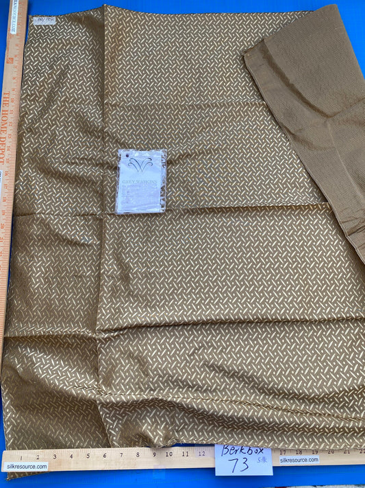 2 Berkbox73 Square Silk Blend by Grey Watkins Crosshatch Brown Small Scale Geometric 35"x35" MSRP USD 458/y