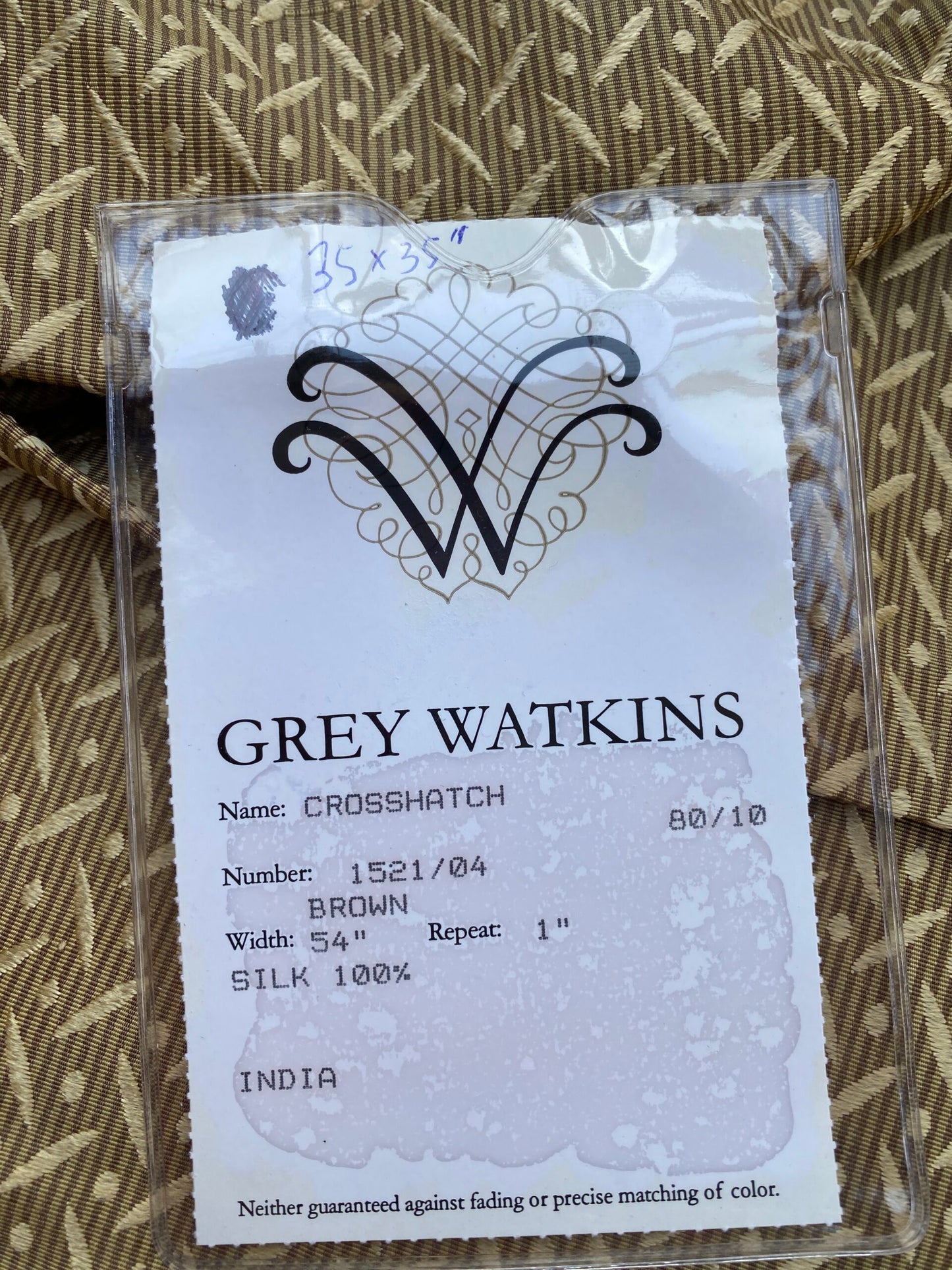 2 Berkbox73 Square Silk Blend by Grey Watkins Crosshatch Brown Small Scale Geometric 35"x35" MSRP USD 458/y