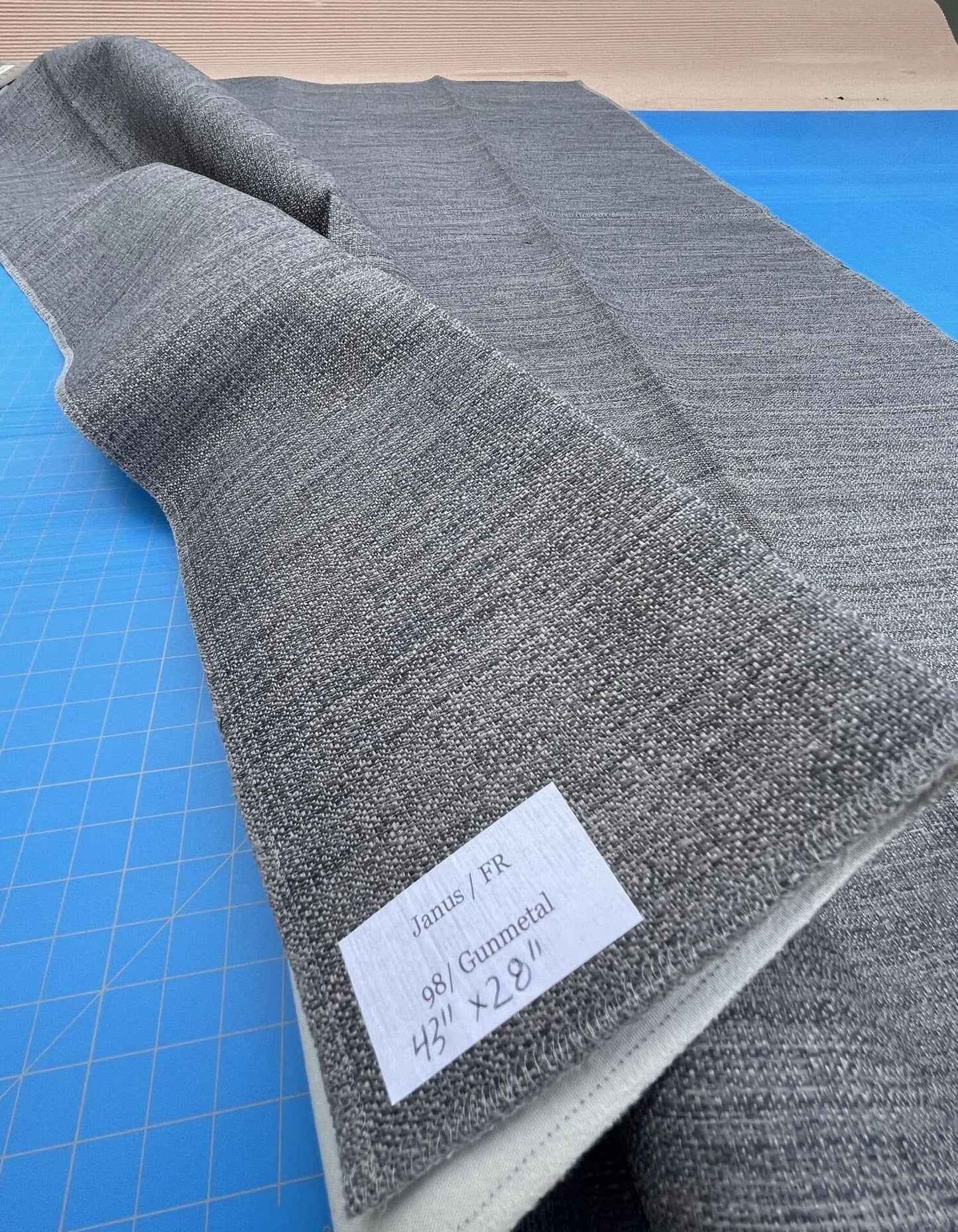 5 Berkbox48 43″x 28″ Scalamandre JANUS Gunmetal Gray Solid Texture