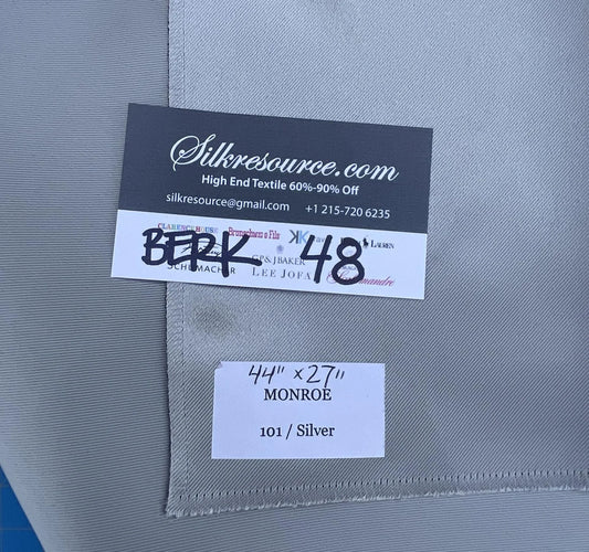 11 Berkbox48 44″x 27″ Scalamandre MONROE Silver Gray Plain Solid Texture