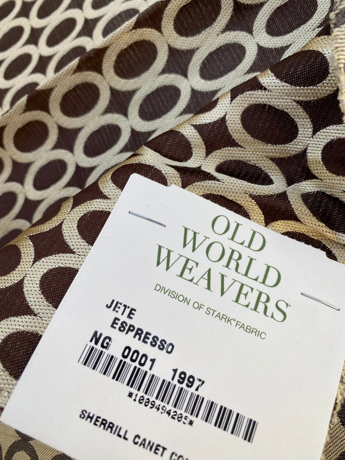 11 Berkbox73 Square Silk by Old World Weavers Jete Espresso Dot Circle Geometric Brown Beige 1.2yd x 26" MSRP USD 250/y
