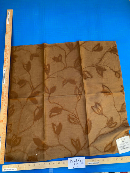 12 Berkbox73 Square Silk by Grey Watkins Maharajah Chestnut Reversible Brown MSRP USD 348/y