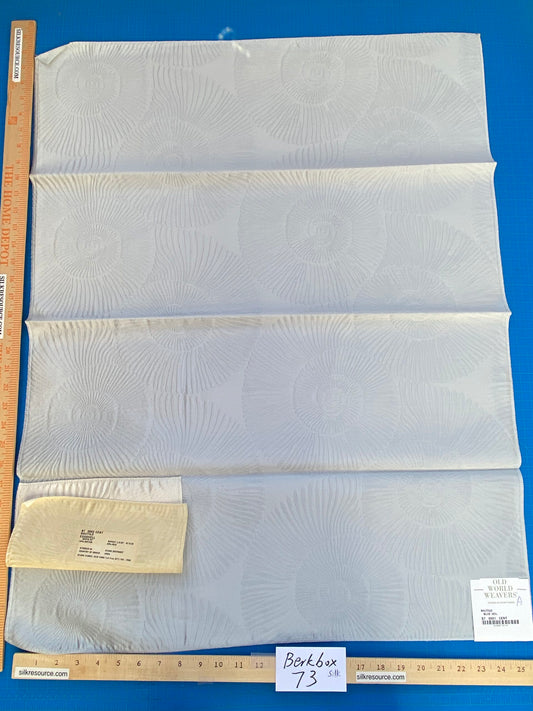 31 Berkbox73 Square Silk by Old World Weavers Nautilo Blue Veil Jacquard, Bird , Animal/ocean Blue 32"x26" MSRP USD 302/y