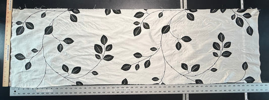 0.25y Scalamandre Hayworth Silk Crewel Bk/wht Embroidery Rp$104