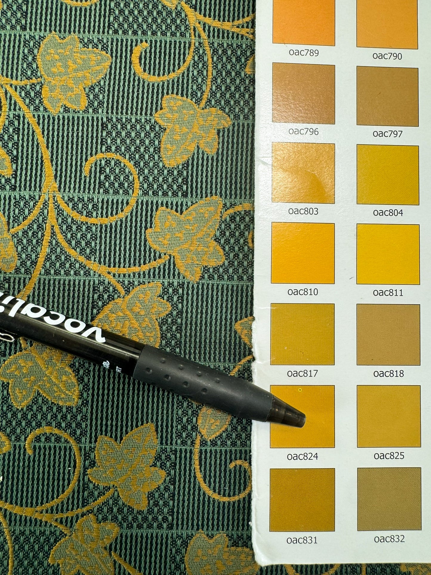 Scalamandre Ivy Cottage Green Gold Vine and Trellis Botanical Foliage Scroll Square Cotton - By The Yard -MSRP USD192/y