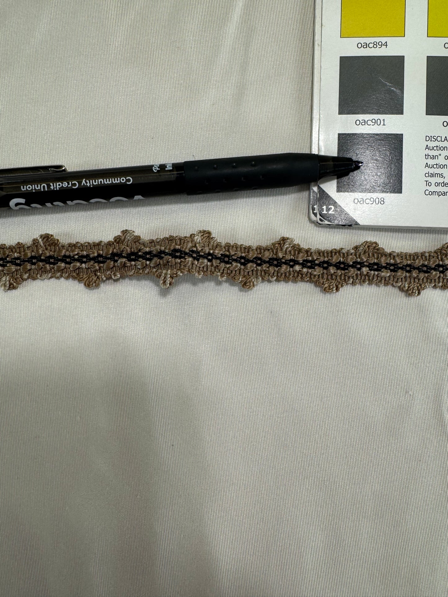 Scalamandre Newport Loops Taupe Black and Grey Trim 100% Silk MSRP USD 58/Y