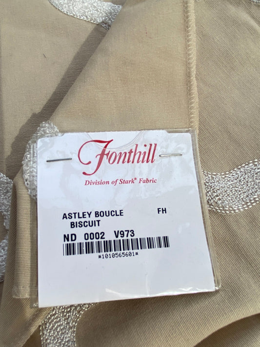 45 Berkbox75 Square Embroidery by Fonthill Astley Boucle Biscuit Beige White Diamond Ogee Cotton MSRP USD 338/Y