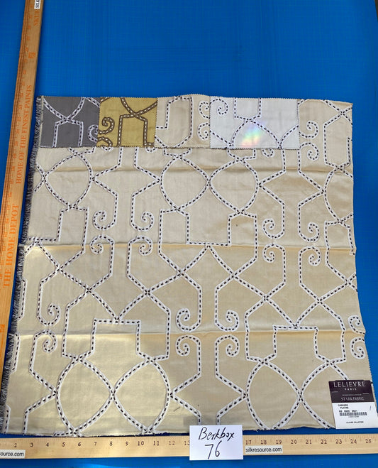 8 Berkbox76 Square Jacquard by Lelievre Paris Camondo Platine MSRP USD 440/y