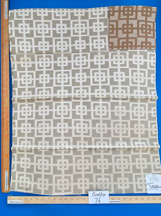 13 Berkbox76 Square Jacquard by Old World Weavers Time Squared Ivory White Cream Beige Contemporary Geometric MSRP USD 292/y