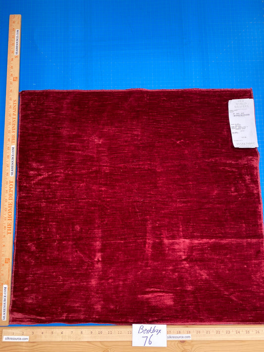 19 Berkbox76 Square Velvet by Old World Weavers Como Linen Rouge Red Velvet Texture MSRP USD354/y