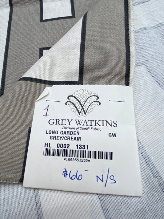 1 Berkbox77 Square Printed Fabrics by Grey Watkins Long Garden Grey Cream White Black Geometric MSRP USD156/y