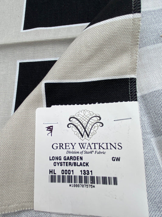 5 Berkbox77 Square Printed Fabrics by Grey Watkins Long Garden Black White Gray Geometric MSRP USD156/y