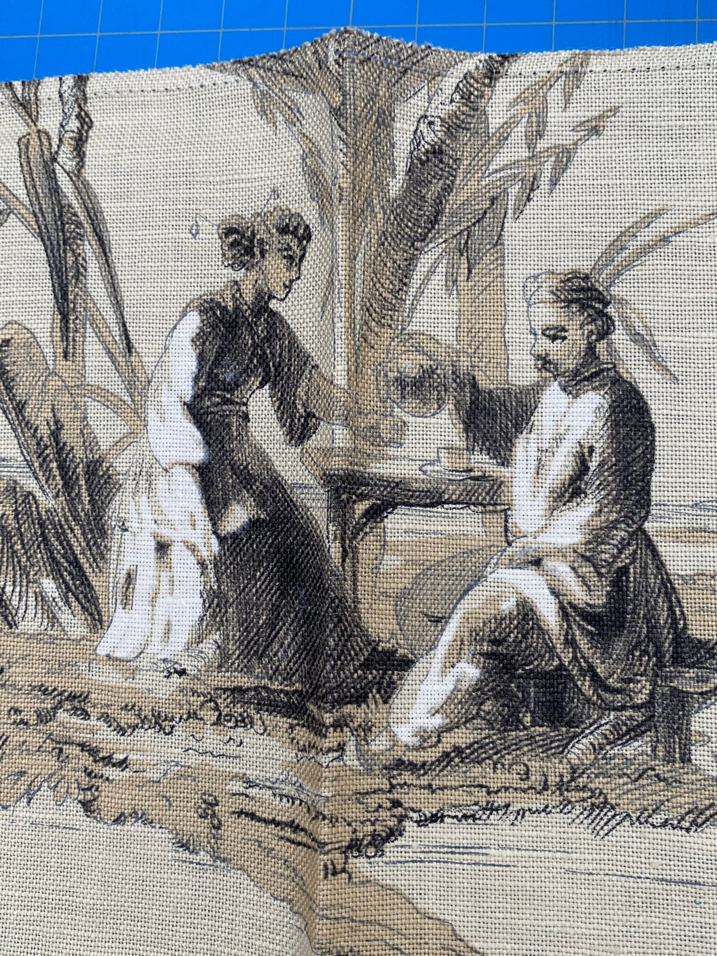 12 Berkbox77 Square Printed Fabrics by Voyage En Chine Black Beige Print Chinoiserie Asian Garden Elephant MSRP USD 388/yd