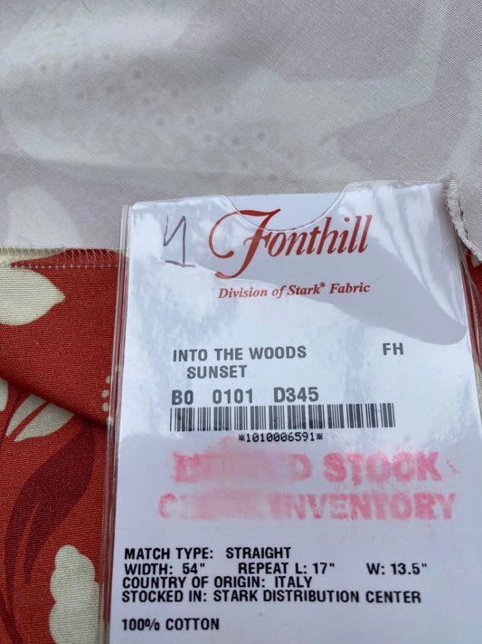 16 Berkbox77 Square Printed Fabrics by Fonthill Into the Woods Sunset Red Beige Deer Rabbit Hare Horse Cotton MSRP USD 204/Y