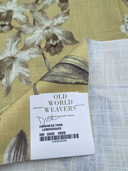 25 Berkbox77 Square Printed Fabrics by Old World Weavers Harkness Park Lemon Grass Yellow Polyester Floral MSRP USD 200+/Y