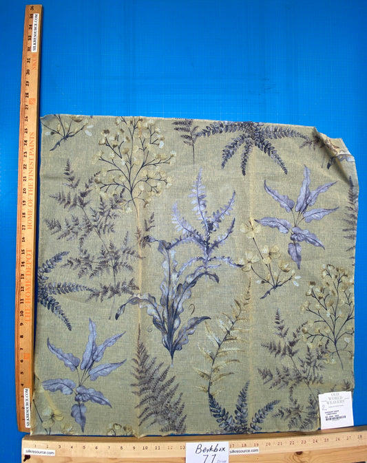 32 Berkbox77 Square Printed Fabrics by Old World Weavers Woodbury Sheer Lemon Birch Yellow Floral Print Sheer MSRP USD 100/