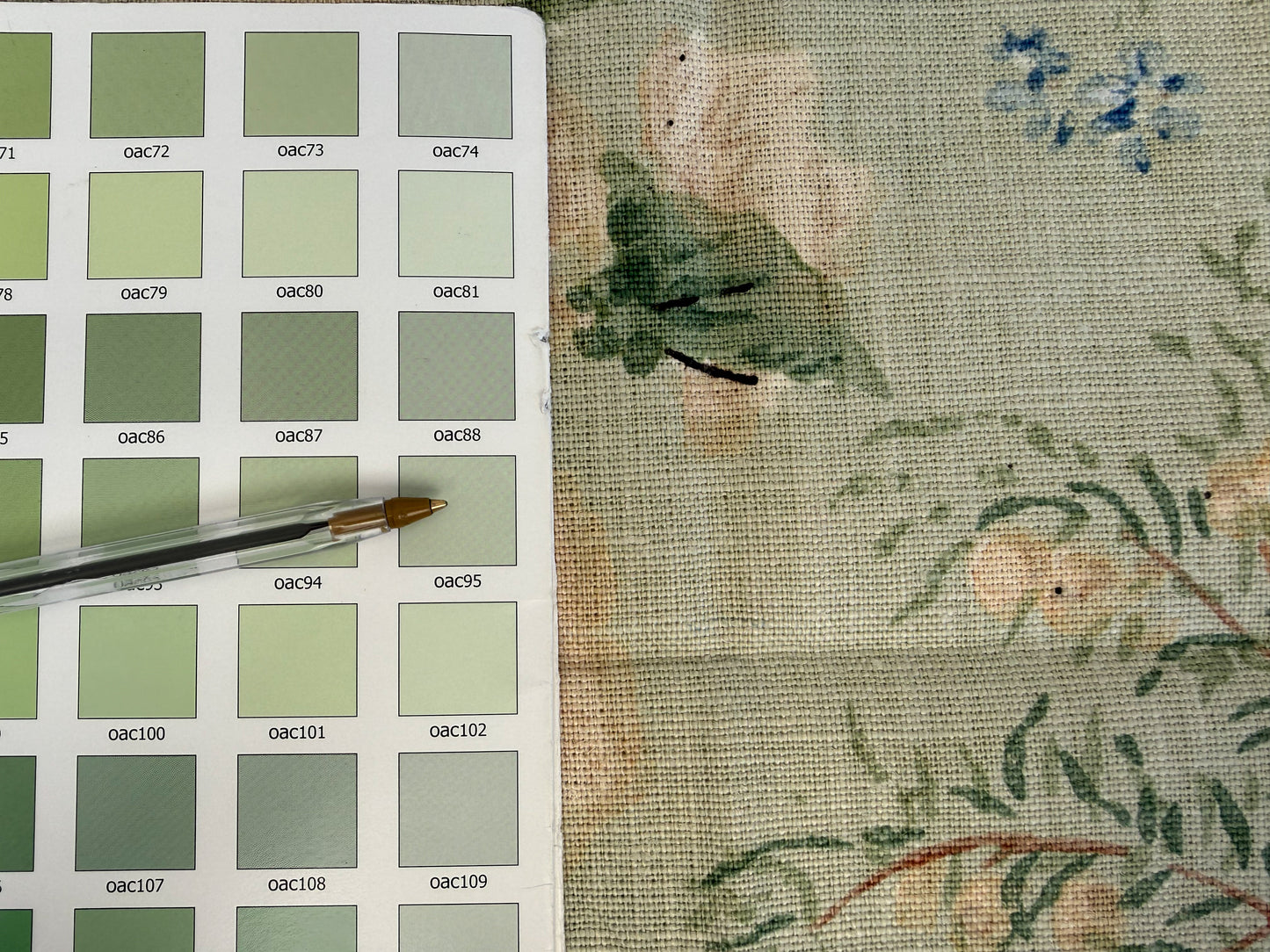 Lee Jofa Hollyhock HB Celadon Green Linen Print Floral Botanical MSRP USD750/y Special Order