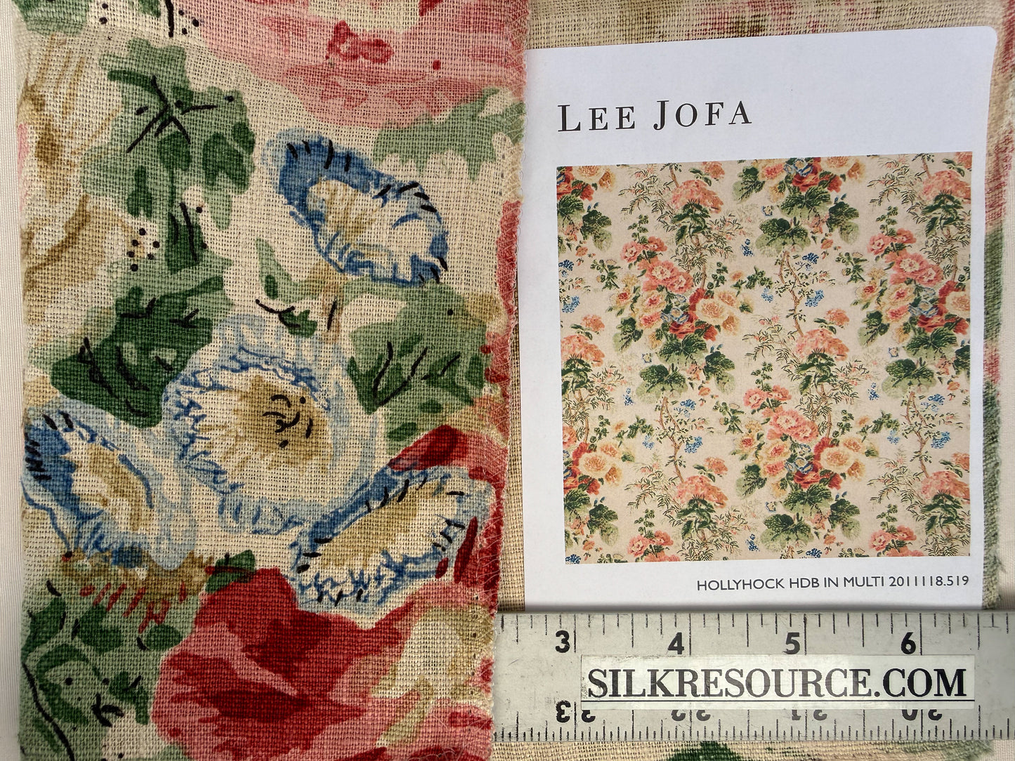 Lee Jofa Hollyhock HDB Multi Linen Print Floral Botanical MSRP USD796/y Special Order
