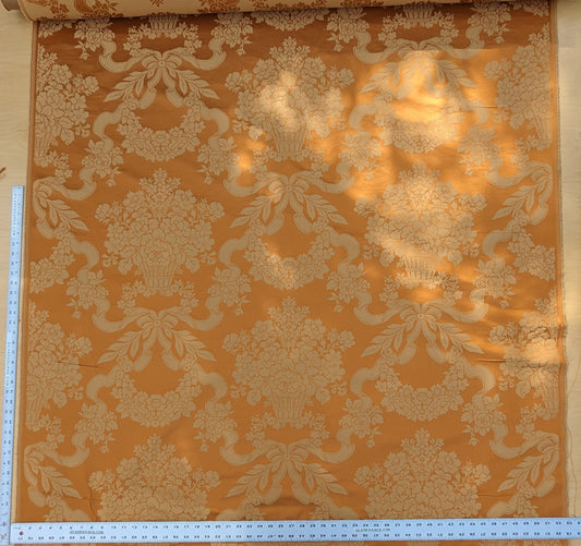 Scalamandre Tassinari & Chatel Marivaux Safran Orange Saffron Red French Court Silk Lampas Neoclassism Flower Basket MSRP USD690/y