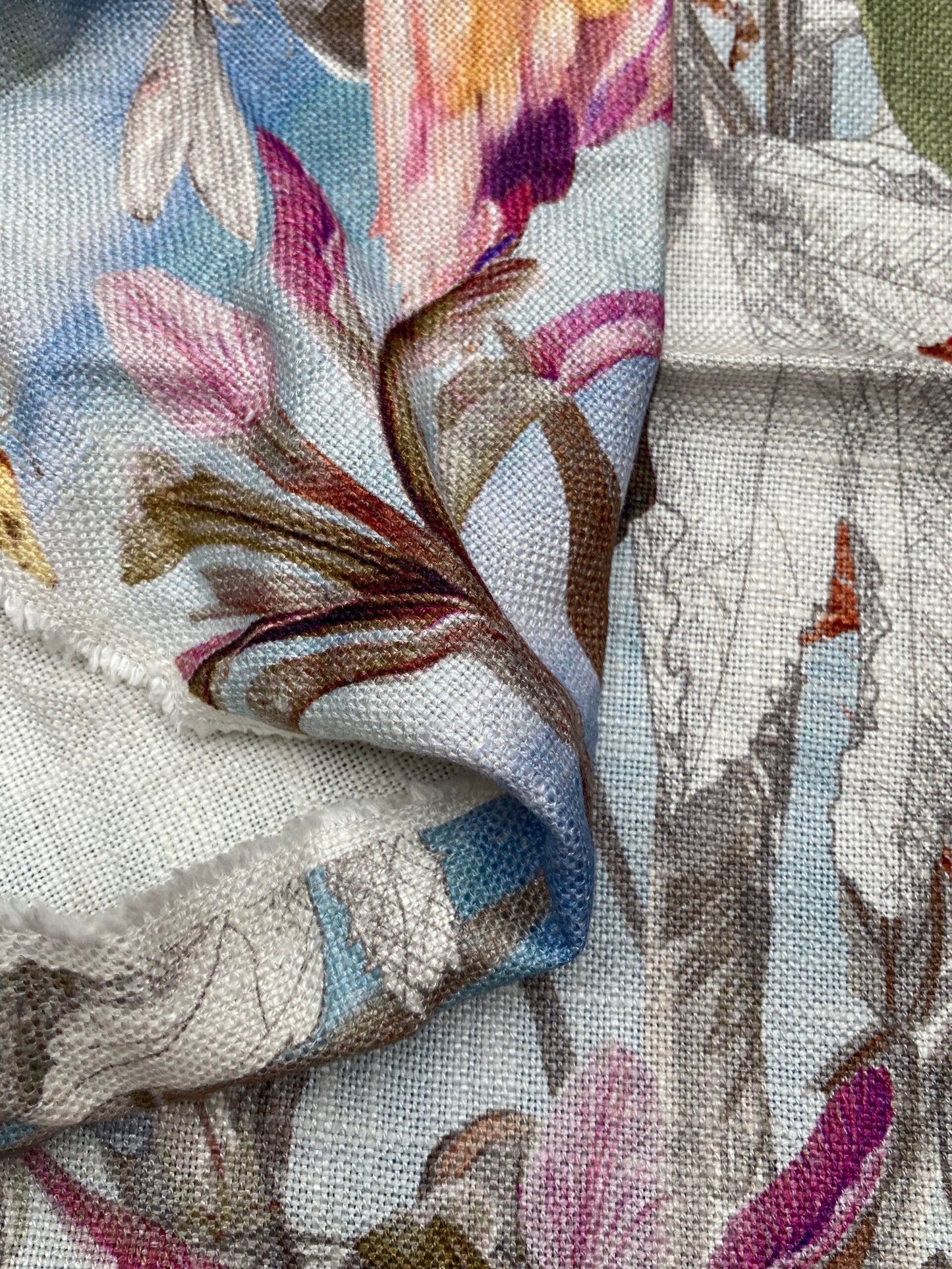 46 Berkbox77 Square Printed Fabrics by Old World Weavers La Gola Surf Green White MSRP USD278/y