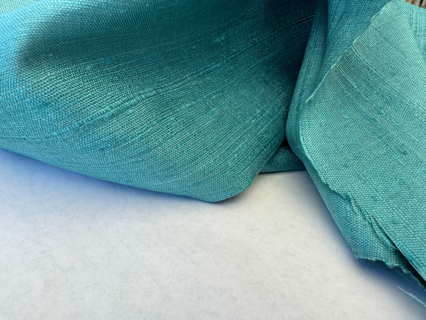 Scalamandre Vienne Texture Peacock Blue Silk Solid Texture MSRP USD 276/y