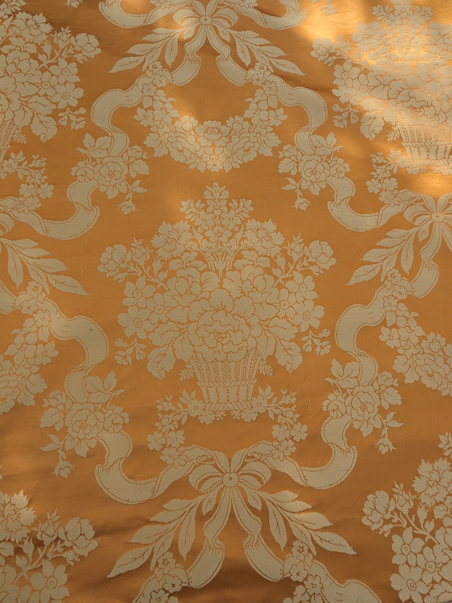 Scalamandre Tassinari & Chatel Marivaux Safran Orange Saffron Red French Court Silk Lampas Neoclassism Flower Basket MSRP USD690/y