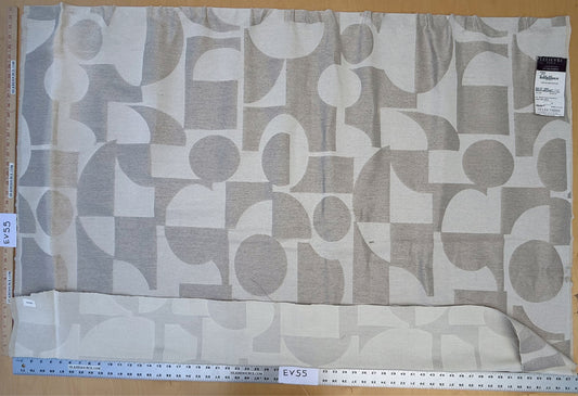 1.1 yards Scalamandre Lelievre Stabile Galet Geometric Large Jacquard Gray Linen Cotton
