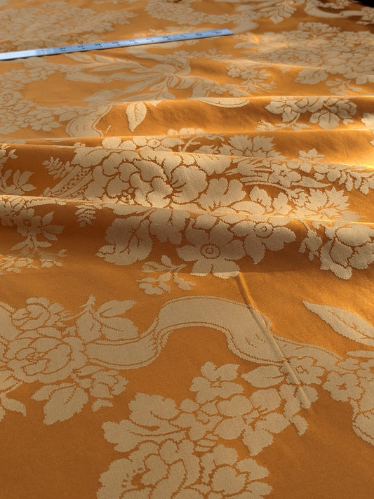 Scalamandre Tassinari & Chatel Marivaux Silk Lampas - Saffron Red