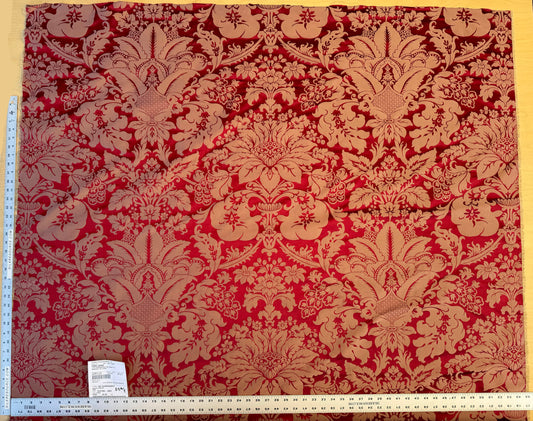 Scalamandre Hayes House Red Damask Large Silk Cotton Renaissance Historical Artichoke MSRP USD300+/y