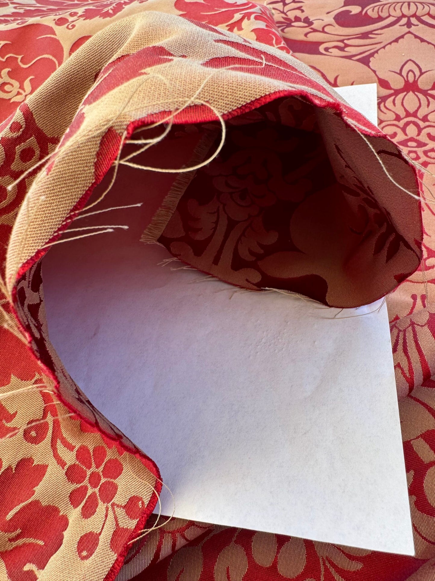 Scalamandre Hayes House Red Damask Large Silk Cotton Renaissance Historical Artichoke MSRP USD300+/y