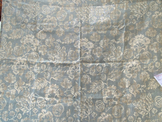 82 Berkbox77 Square Printed Fabric by Scalamandre Calais Linen Print Sky Blue White Floral 1.2y x 53" MSRP 300+/y