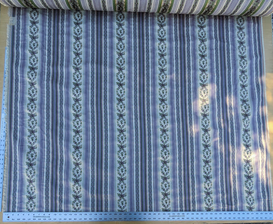 Scalamandre Loring II in Lavender Purple Green Neoclassic Flower Stripe Laurel Wreath Jacquard MSRP USD256/y