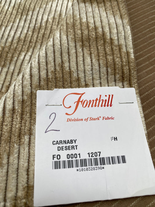 8 Berkbox78 Square Velvet by Fonthill Carnaby Desert Brown White Chevron1YD X 26" MSRP USD 294/y