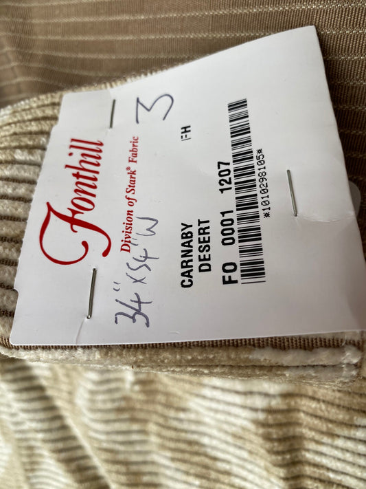 9 Berkbox78 Square Velvet by Fonthill Carnaby Desert Brown White Chevron 34"x54"w MSRP USD 294/y