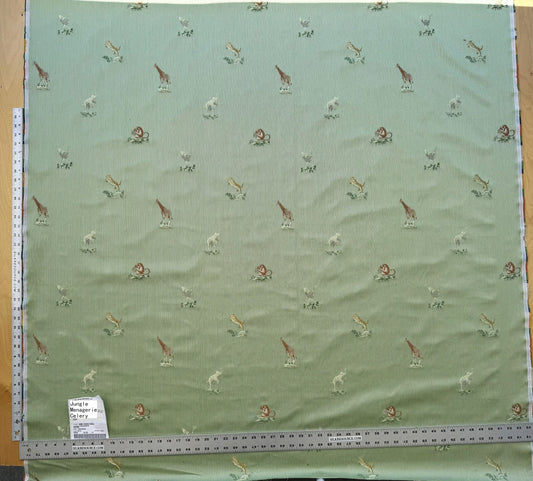 Scalamandre Jungle Menagerie in Celery Green Animals Safari Africa Elephant Leopard Giraffe Ostrich MSRP USD 224/Y